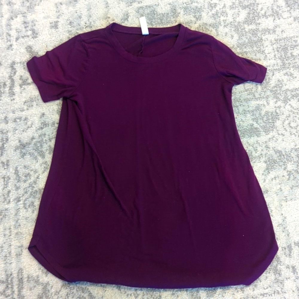 Purple short sleeve shirt